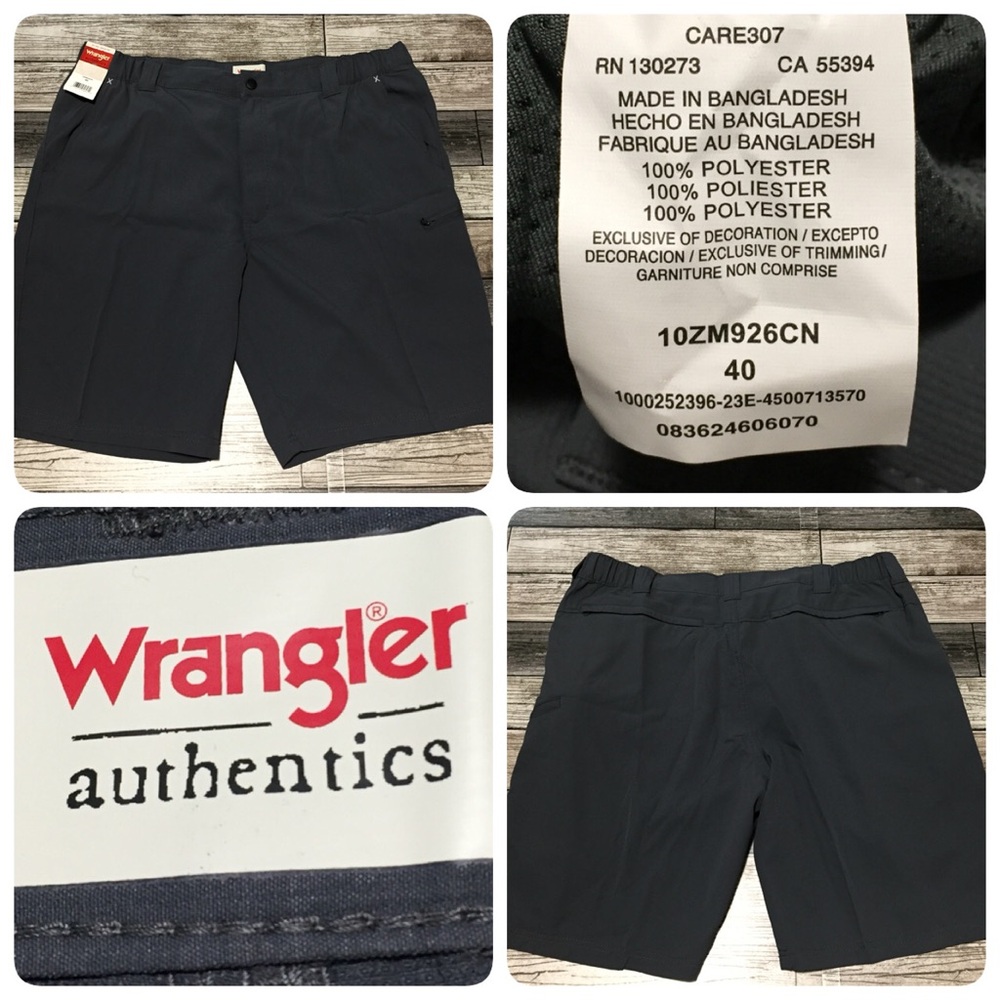 Wrangler Cargo Tech Shorts Men’s 40 Gray (Inseam 10) Lightweight